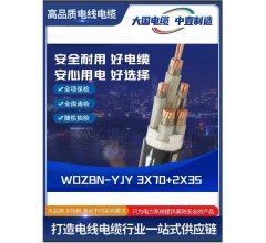 WDZBN-YJY 3X70+2X35低烟无卤阻燃电缆